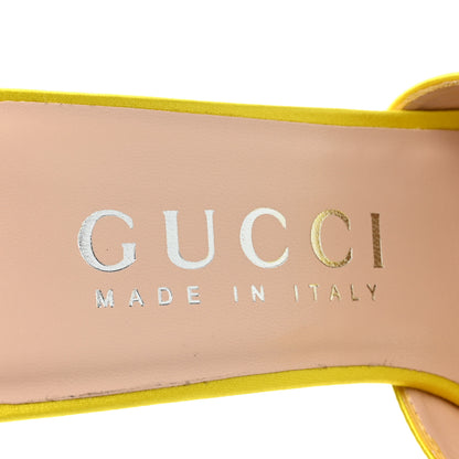 Gucci Satin Shawana Flower Sandals 38.5 Shine Yellow 8 of 14