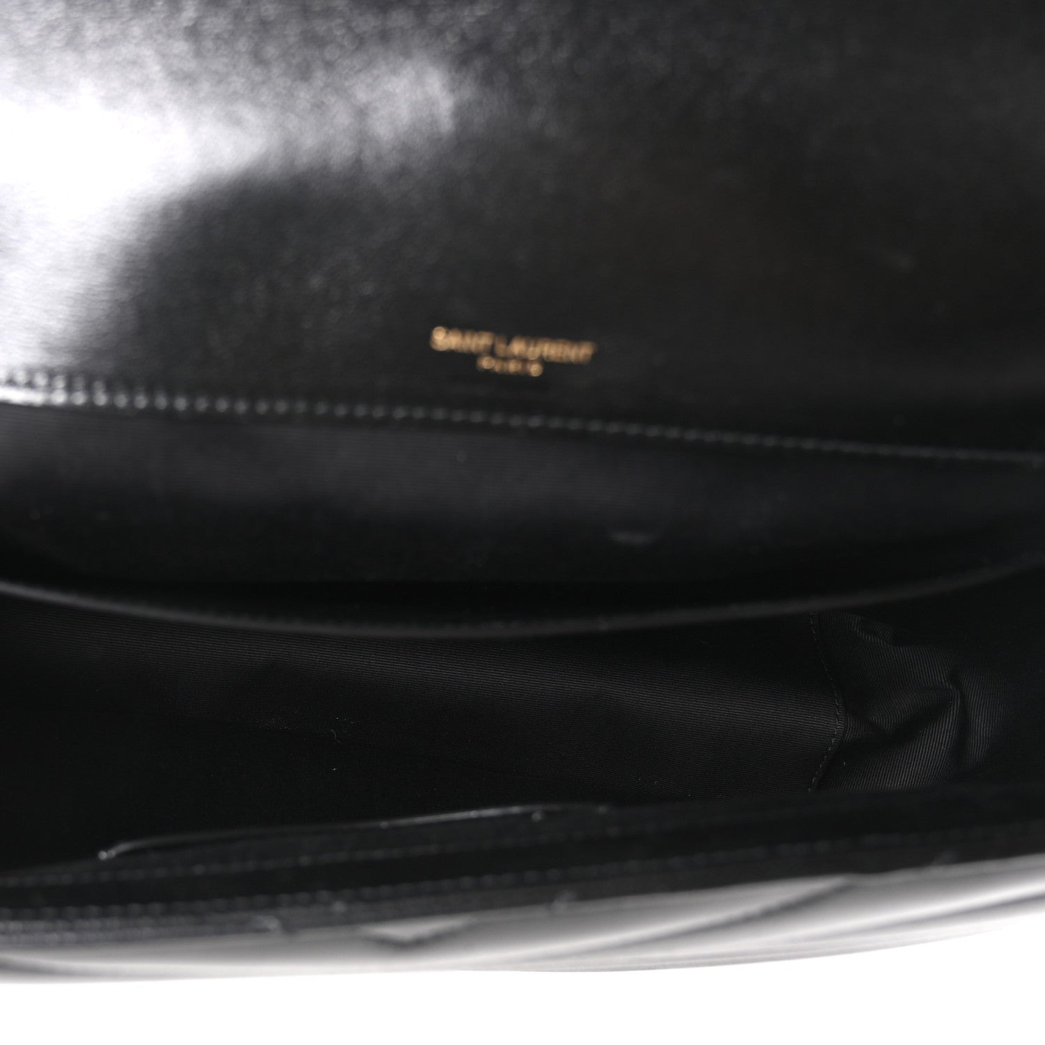 Saint Laurent Lambskin Chevron Quilted Large LouLou Black 6 of 11
