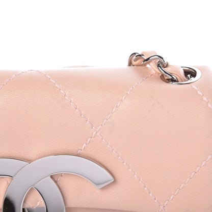 Chanel Lambskin Diamond Stitched CC Flap Pink 10 of 13