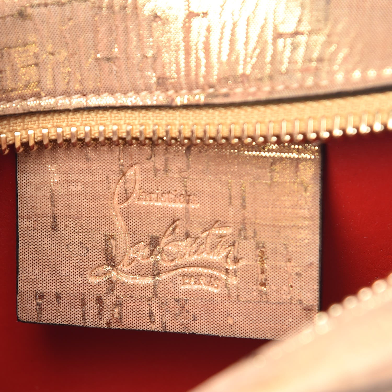Christian Louboutin Metallic Liege Pepite Cork Mini Rubylou Crossbody Gold 8 of 11