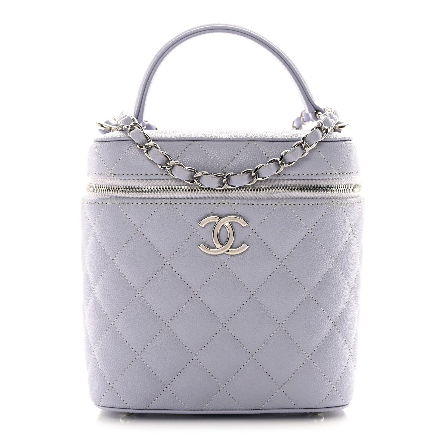 Chanel Caviar Quilted Small Top Handle Vanity Case With Chain Light Purple 1 of 12