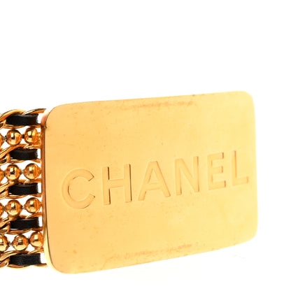 Chanel Lambskin Chain Logo Belt Black Gold 5 of 5