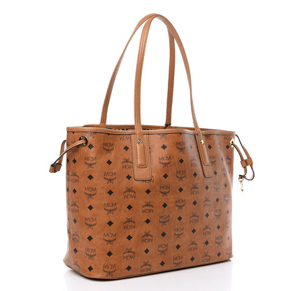 MCM Visetos Medium Liz Reversible Shopper Tote Cognac 3 of 12