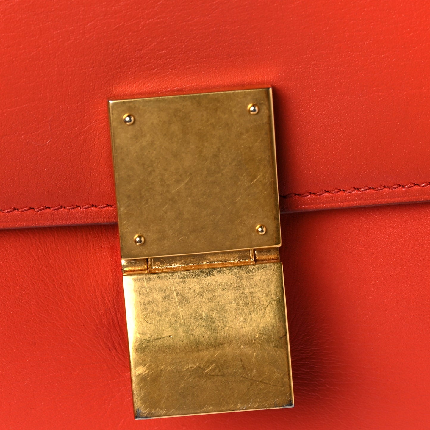 Box Calfskin Medium Classic Box Flap Bag Poppy