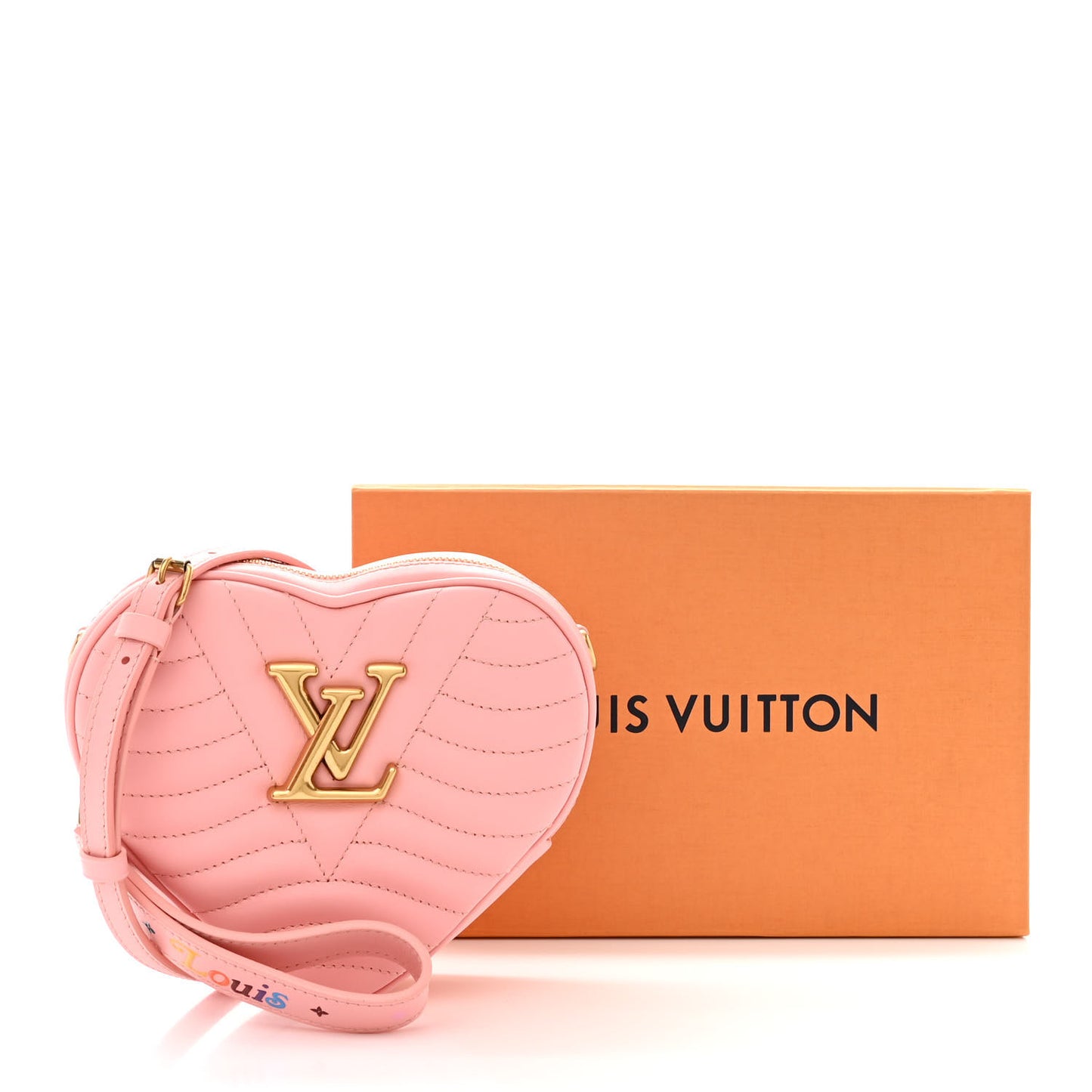 Calfskin New Wave Heart Bag Rose Pomettes
