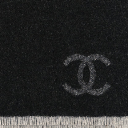 Chanel Cashmere CC Fringe Stole Grey Dark Grey 3 of 4