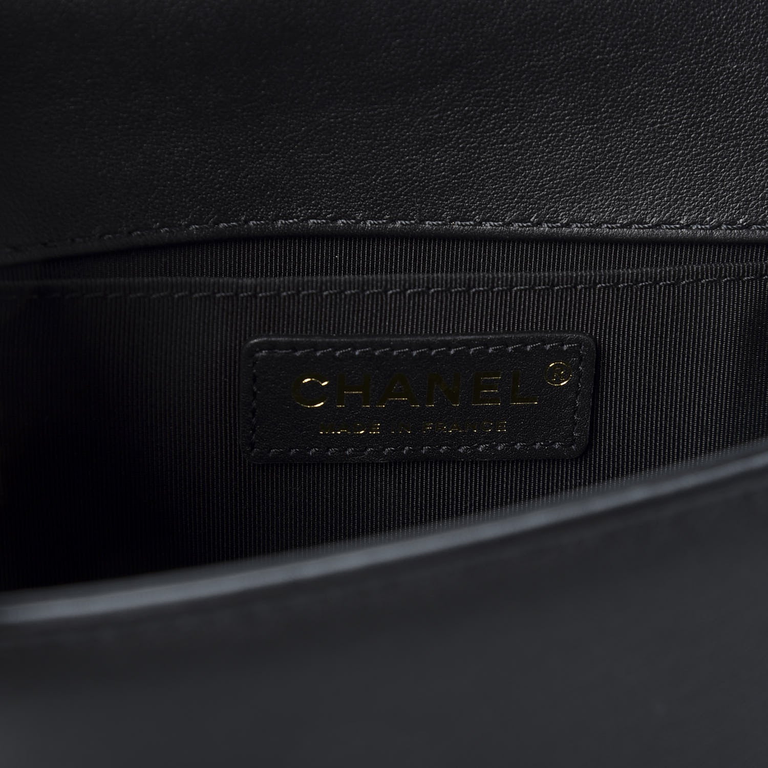 Chanel Calfskin Strass Studded Medium Boy Flap Black Gold 7 of 9