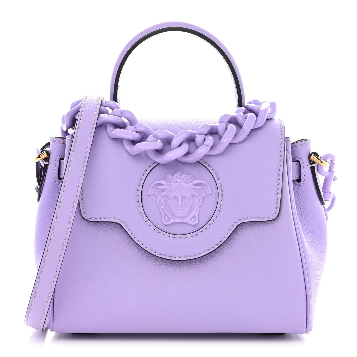 Calfskin Small La Medusa Top Handle Handbag Lilac