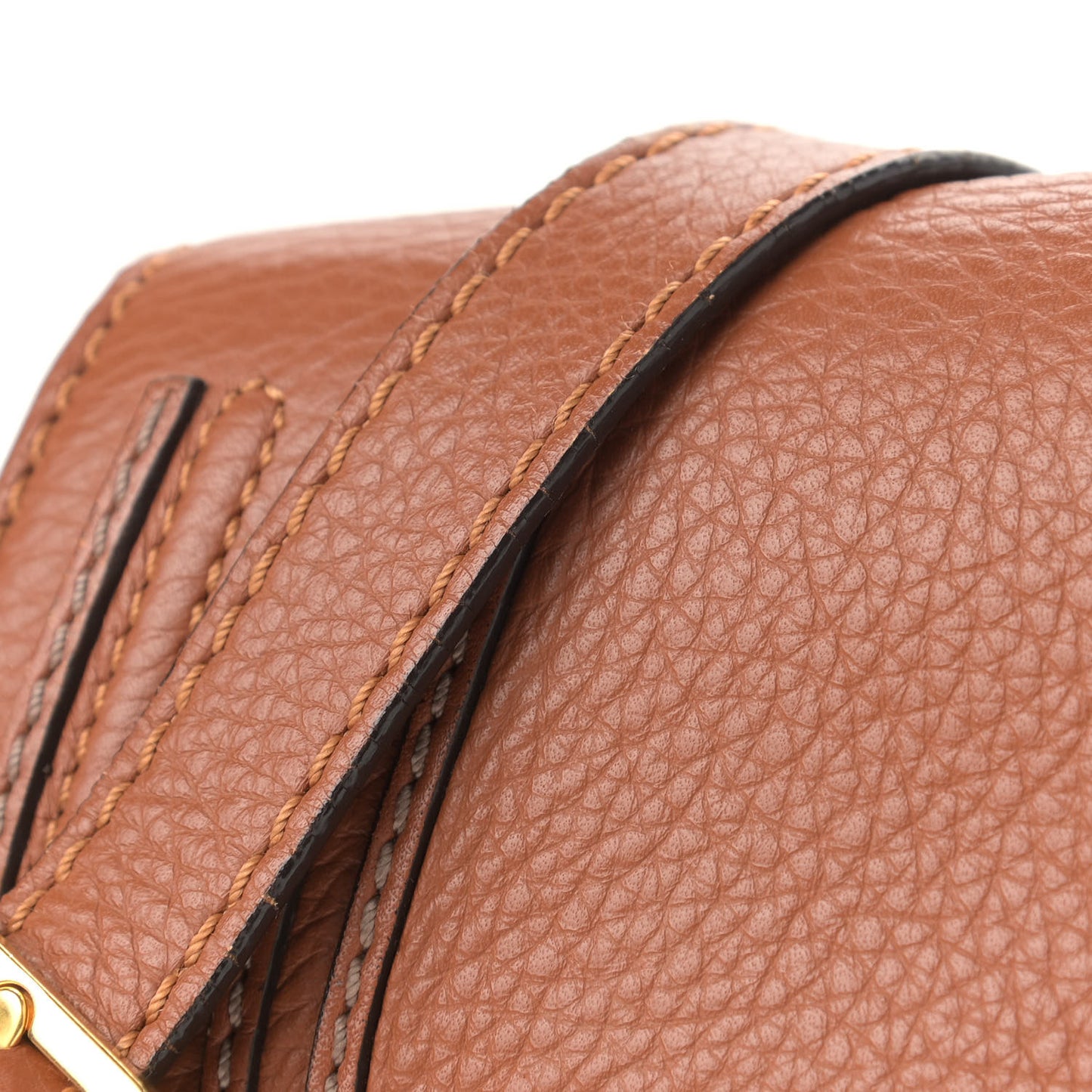 Calfskin Mini Marcie Round Crossbody Bag Tan