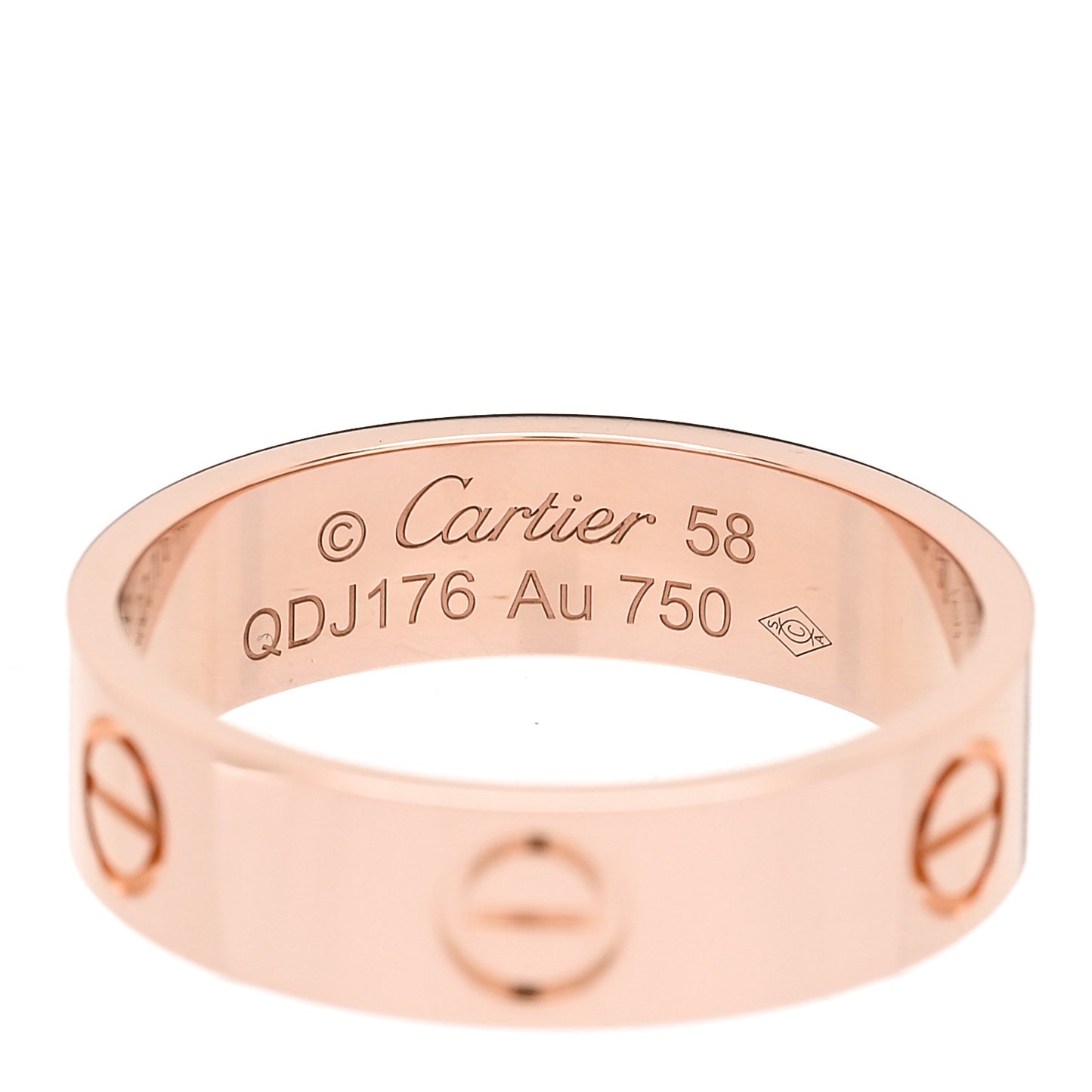 18K Pink Gold 5.5mm LOVE Ring 58 8.25