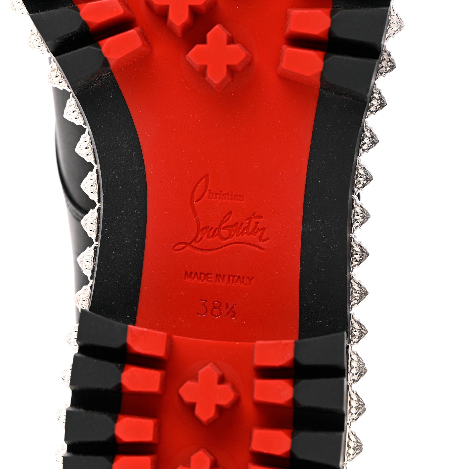 Christian Louboutin Spikes Combat Boots 38.5 Black 9 of 15