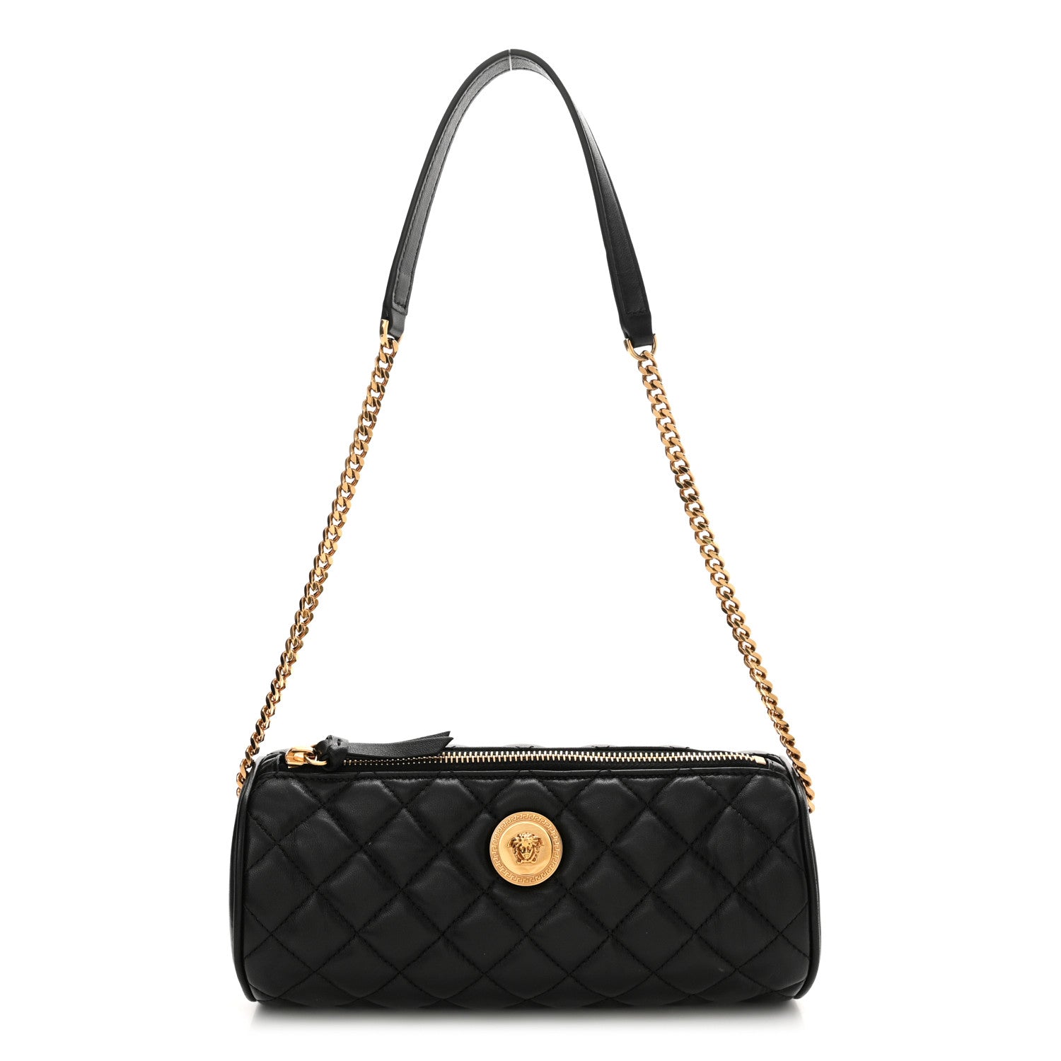 Versace Nappa Quilted Medusa Shoulder Bag Black 1 of 10