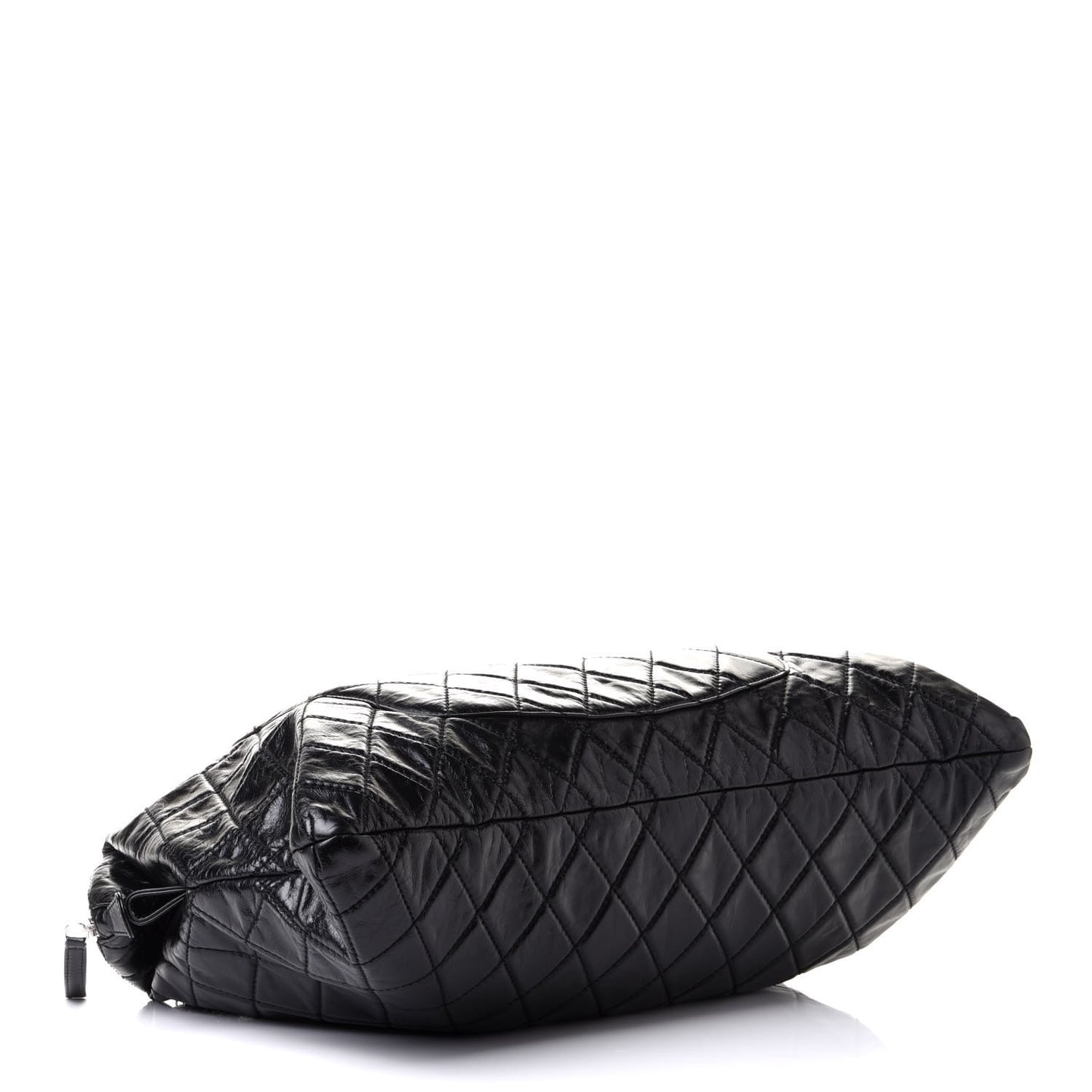 Glazed Calfskin Quilted Surpique Carryall Black
