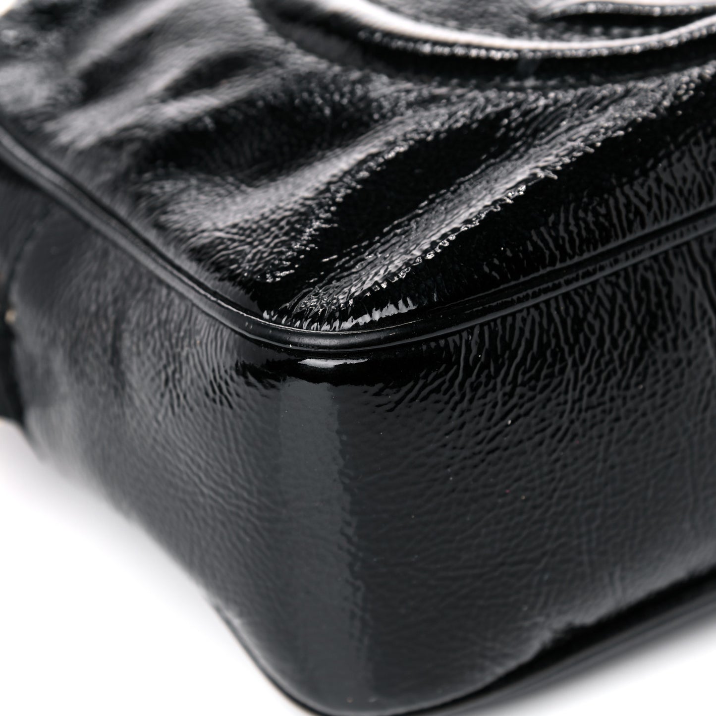 Soft Patent Small Soho Disco Bag Black
