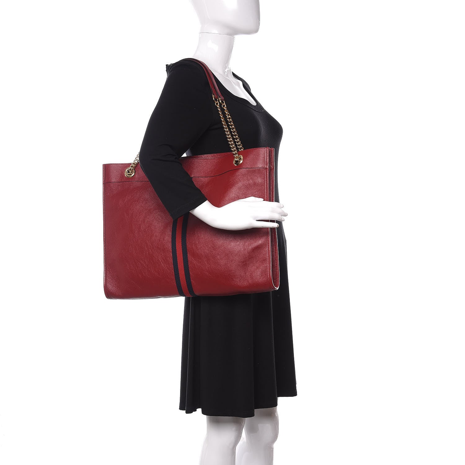 Gucci Calfskin Large Rajah Chain Tote Romantic Cherry 2 of 10