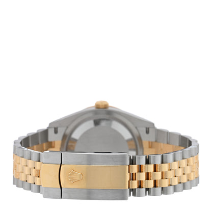 Rolex Stainless Steel 18K Yellow Gold Diamond Bezel 36mm Oyster Perpetual Datejust Watch White Roman 126283RBR 3 of 5