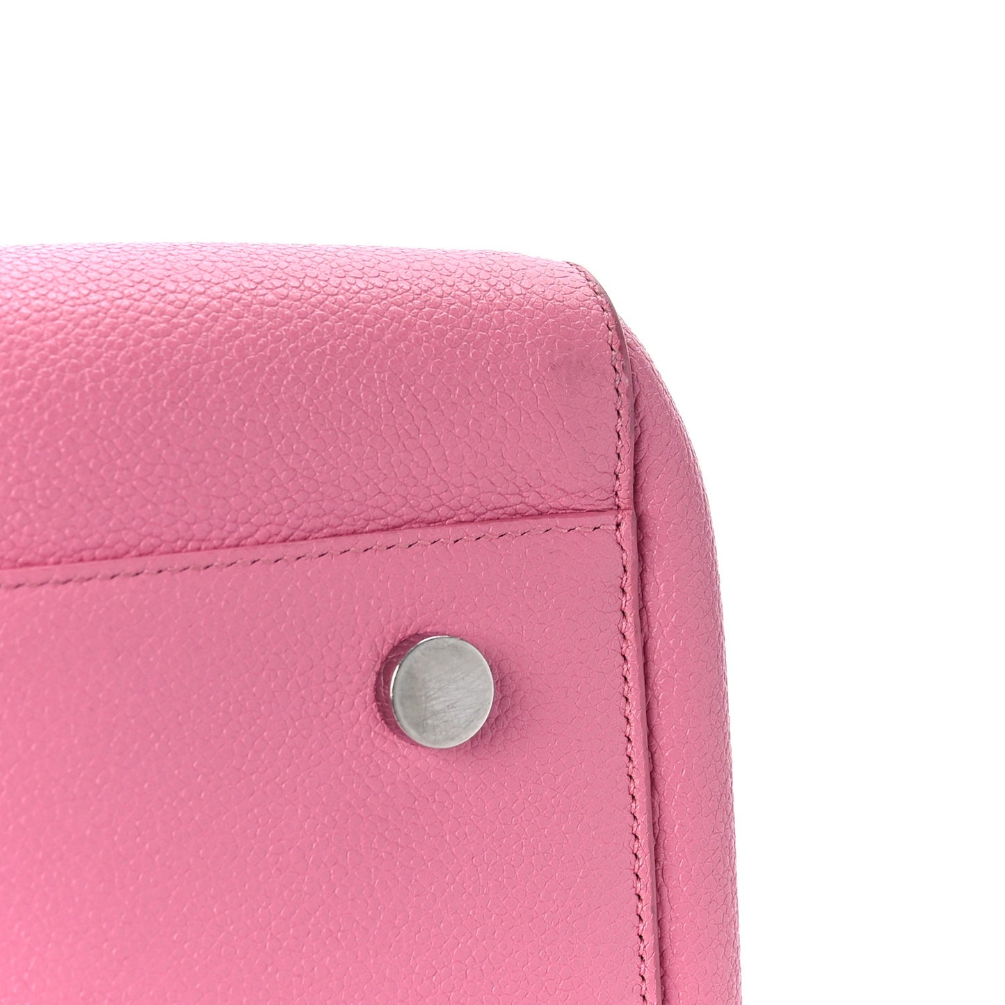 Grained Calfskin Small Cabas Rive Gauche Rose Clair