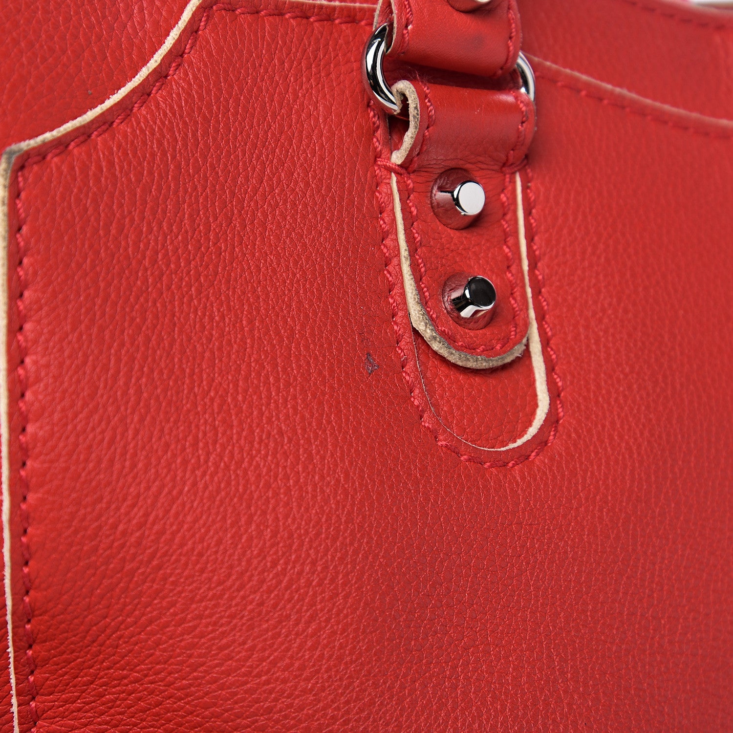 Balenciaga Supple Grained Calfskin Classic Silver Hardware Highlight City Rouge Fraise 8 of 14