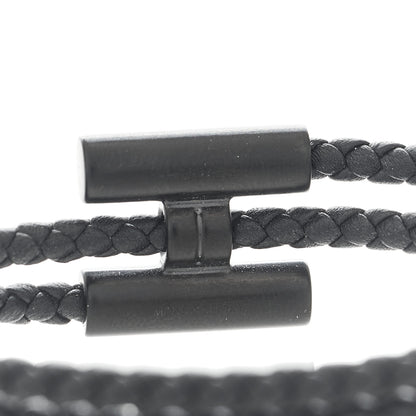 Hermes Swift Double Wrap Cord Tournis Tresse Bracelet Black 3 of 5