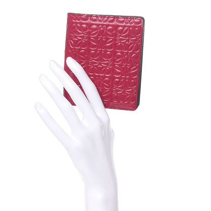 Loewe Calfskin Embossed Compact Zip Wallet Raspberry 2 of 7