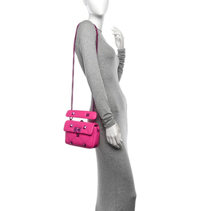 Valentino Garavani Nappa Lacquer Monochrome Small Roman Stud Shoulder Bag Pink PP 2 of 9