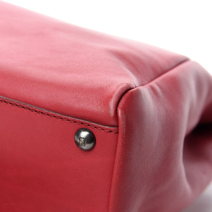 Fendi Vitello Suede Medium Peekaboo Iconic Satchel Rubino Peonia 10 of 18