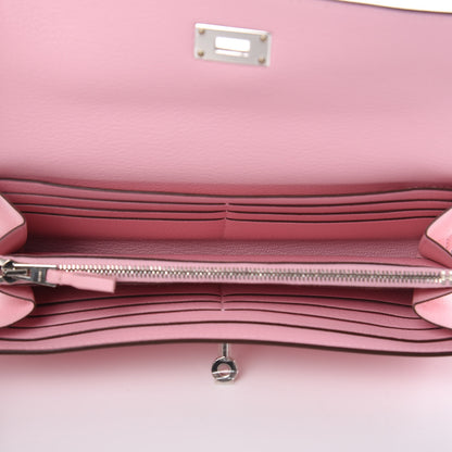 Hermes Swift Ghillies Kelly Longue Wallet Rose Sakura 5 of 21