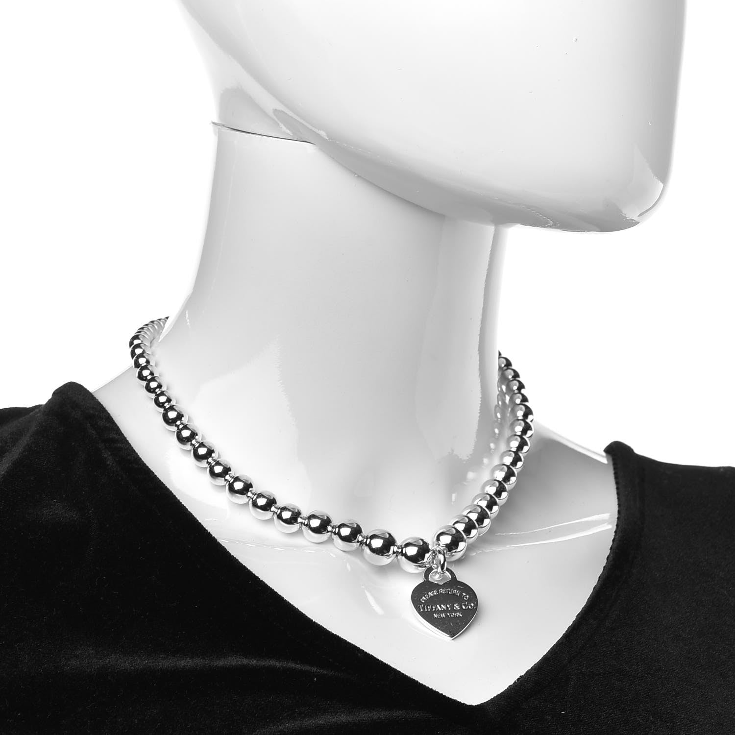 Tiffany Sterling Silver Return To Heart Graduated Ball Necklace 2 of 7