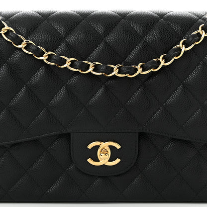 Chanel Caviar Quilted Jumbo Double Flap Black 7 of 9