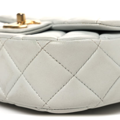 Chanel Lambskin Enamel Pearl Quilted Mini Charm Me Square Flap Light Blue 10 of 10