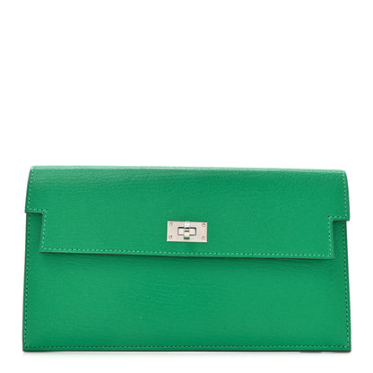 Hermes Chevre Chamkila Kelly Pocket Long Wallet Menthe 1 of 9