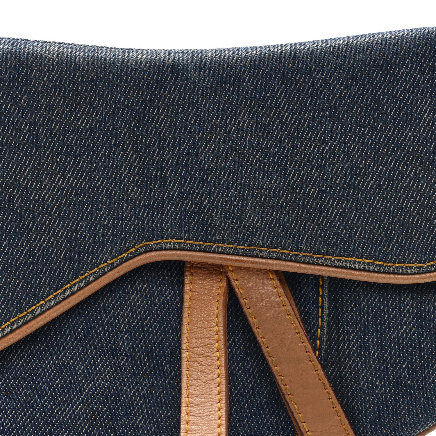Christian Dior Denim Calfskin Saddle Bag Blue 8 of 10