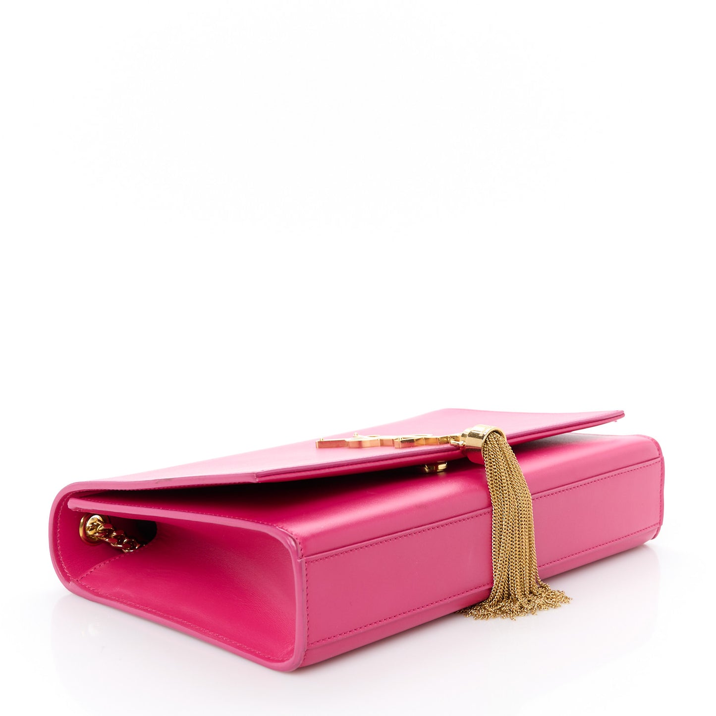 Smooth Calfskin Medium Classic Monogram Kate Tassel Satchel Fuchsia
