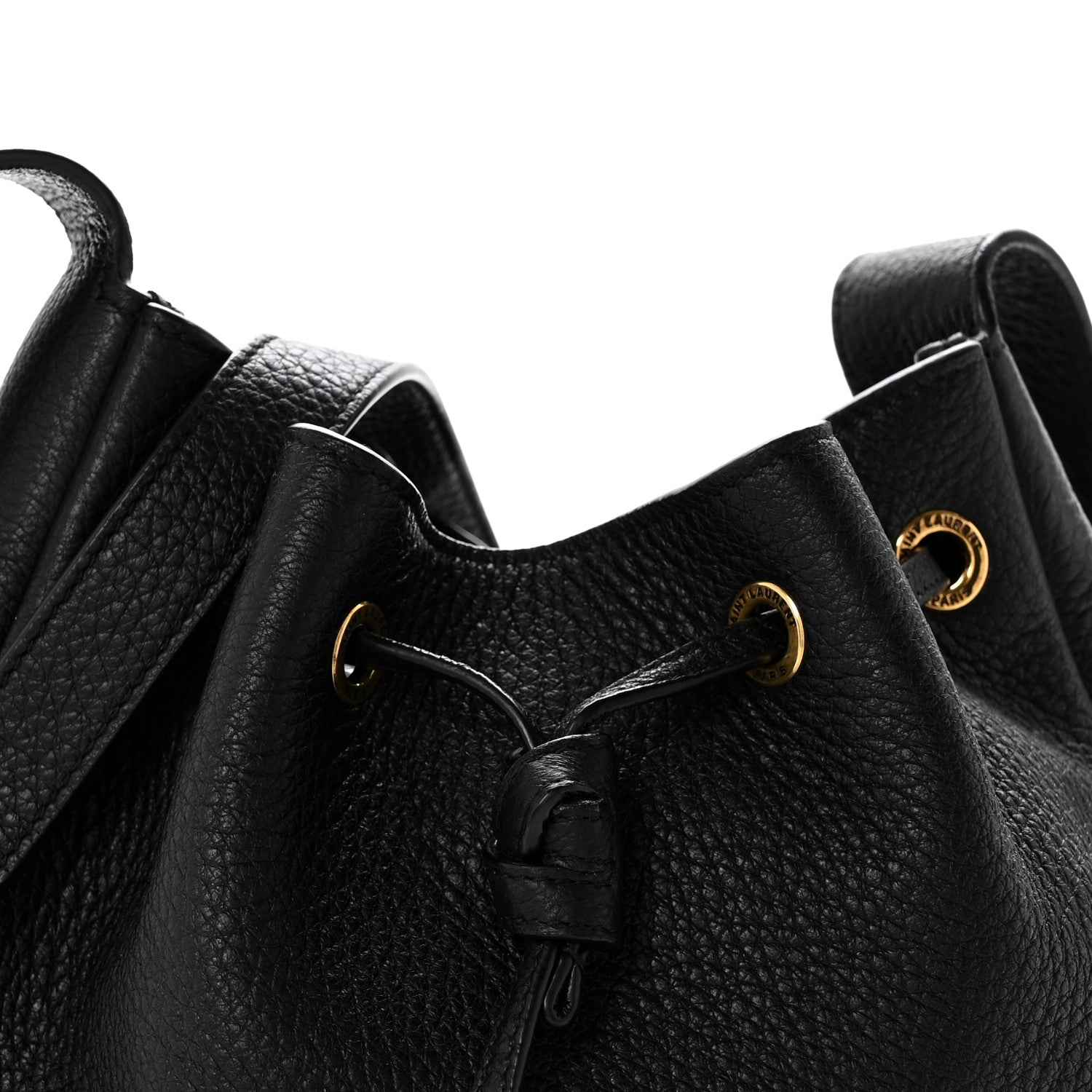 Saint Laurent Grained Calfskin Paris VII Mini Flat Hobo Black Black 8 of 12