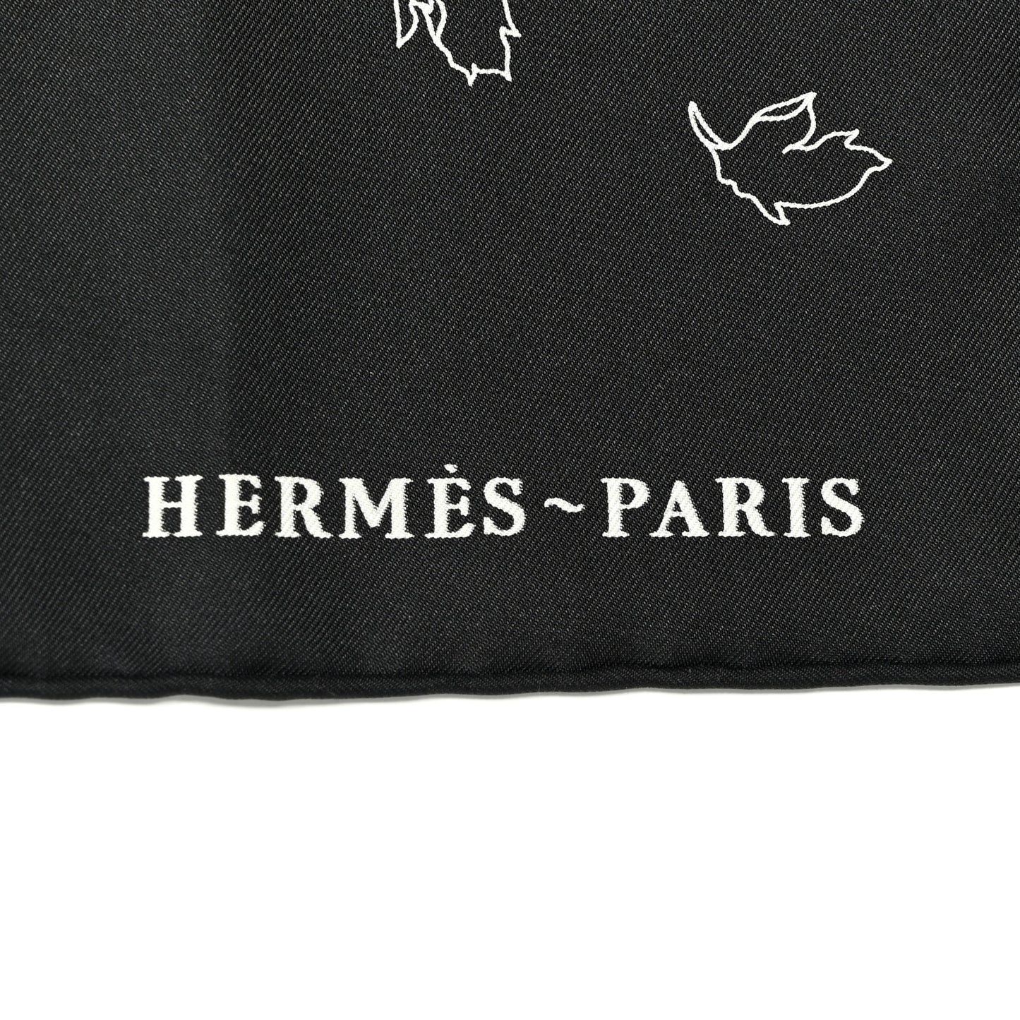 Silk Twill Robe Legere Scarf 90 Black White