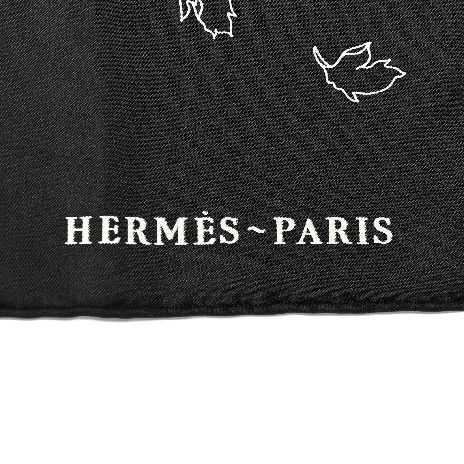 Hermes Silk Twill Robe Legere Scarf 90 Black White 2 of 4