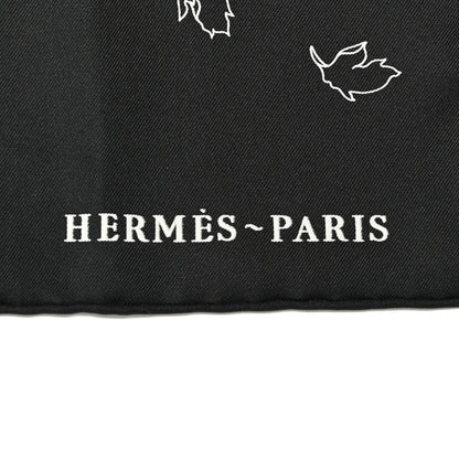 Hermes Silk Twill Robe Legere Scarf 90 Black White 2 of 4