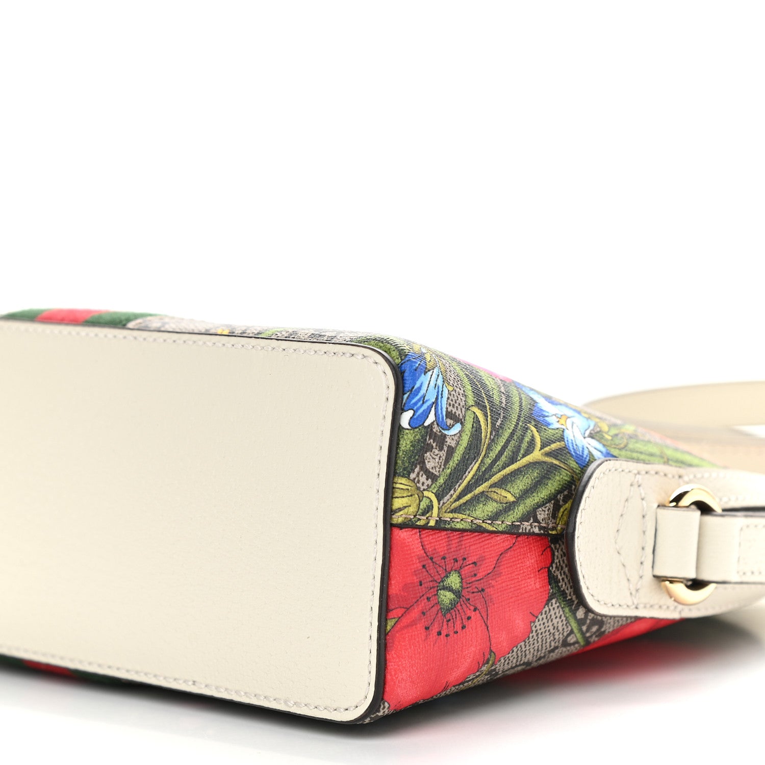 Gucci GG Supreme Monogram Flora Web GG Small Ophidia Dome Shoulder Bag White 9 of 9