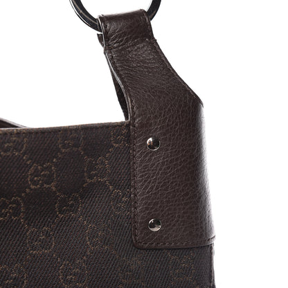 Gucci Monogram Calfskin Horsebit Classic Ring Hobo Dark Brown 12 of 22