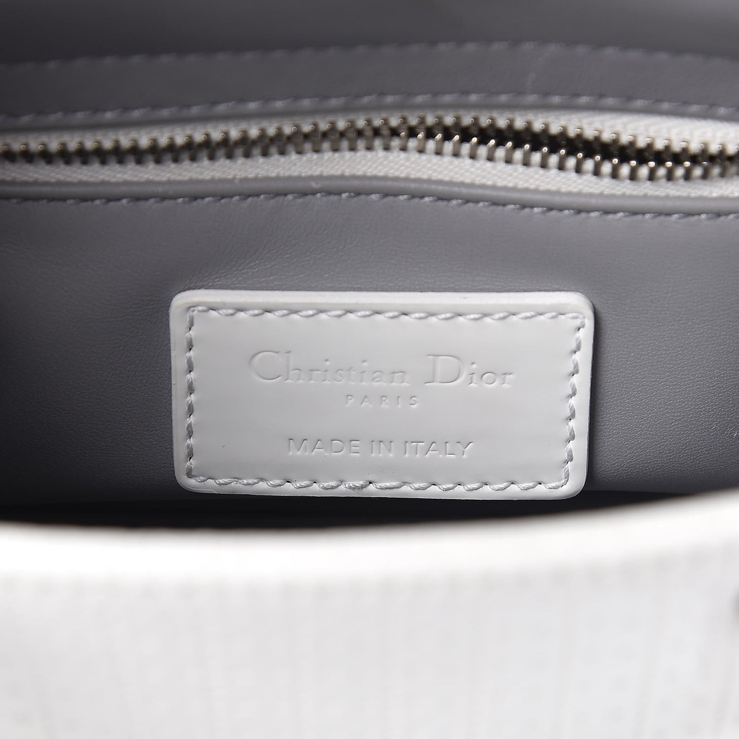 Patent Micro-Cannage Mini Lady Dior White