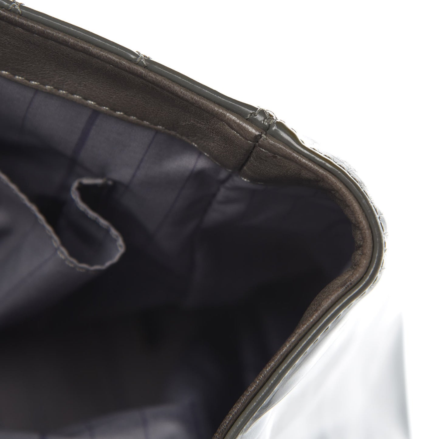Glazed Calfskin Mademoiselle Lock Kelly Flap Bag Grey