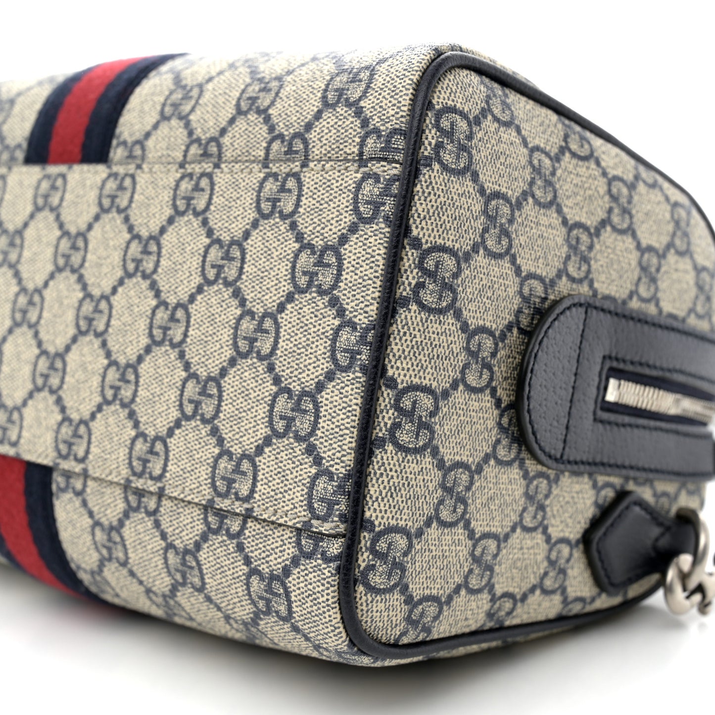 GG Supreme Monogram Web Small Ophidia Top Handle Bag Beige Blue