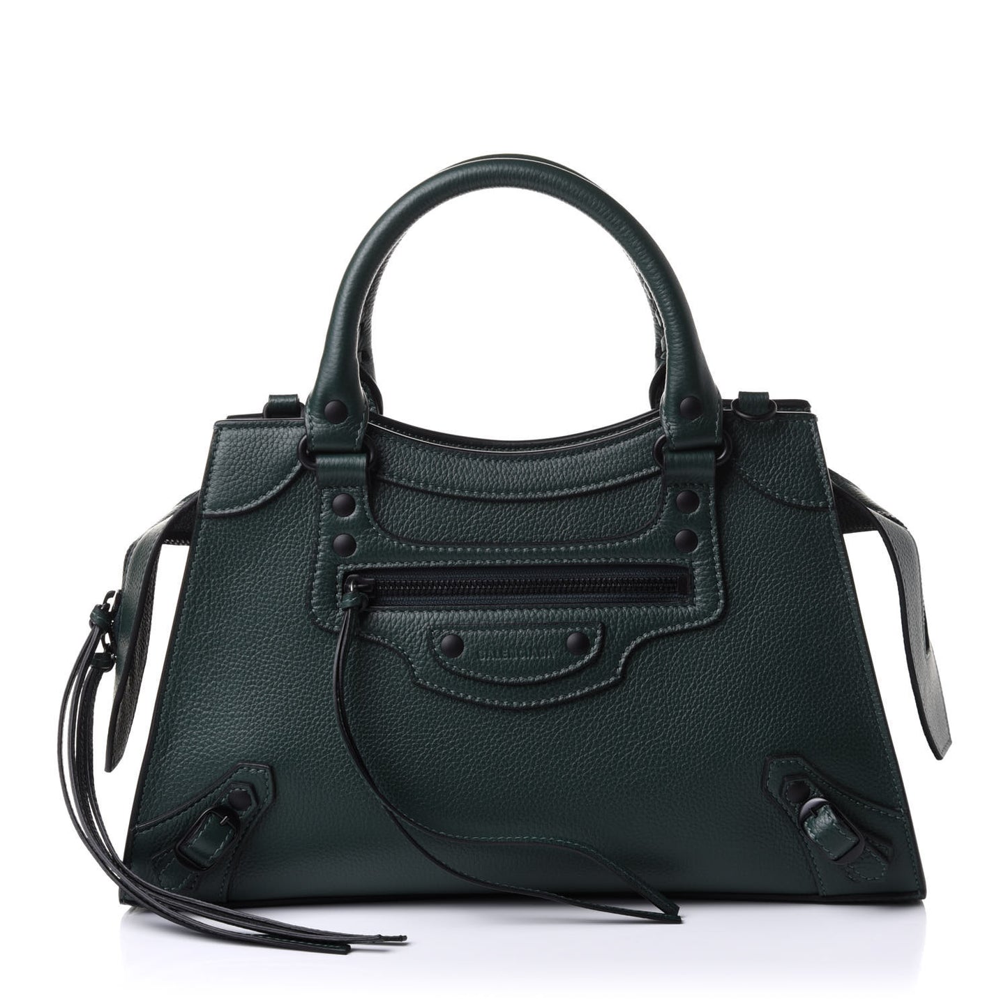 Grained Calfskin Neo Classic Matte Black Hardware S City Forest Green