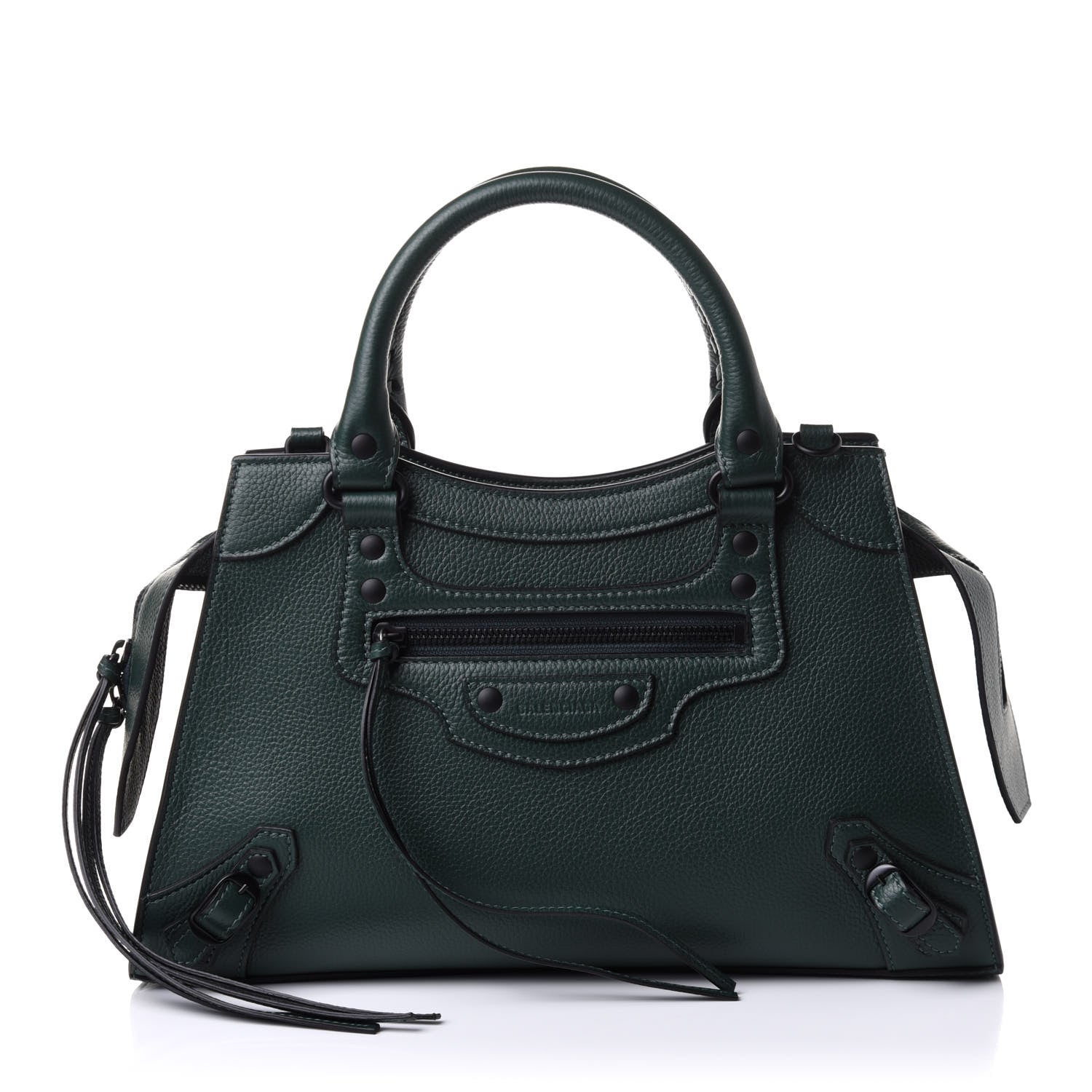 Balenciaga Grained Calfskin Neo Classic Matte Black Hardware S City Forest Green 1 of 10