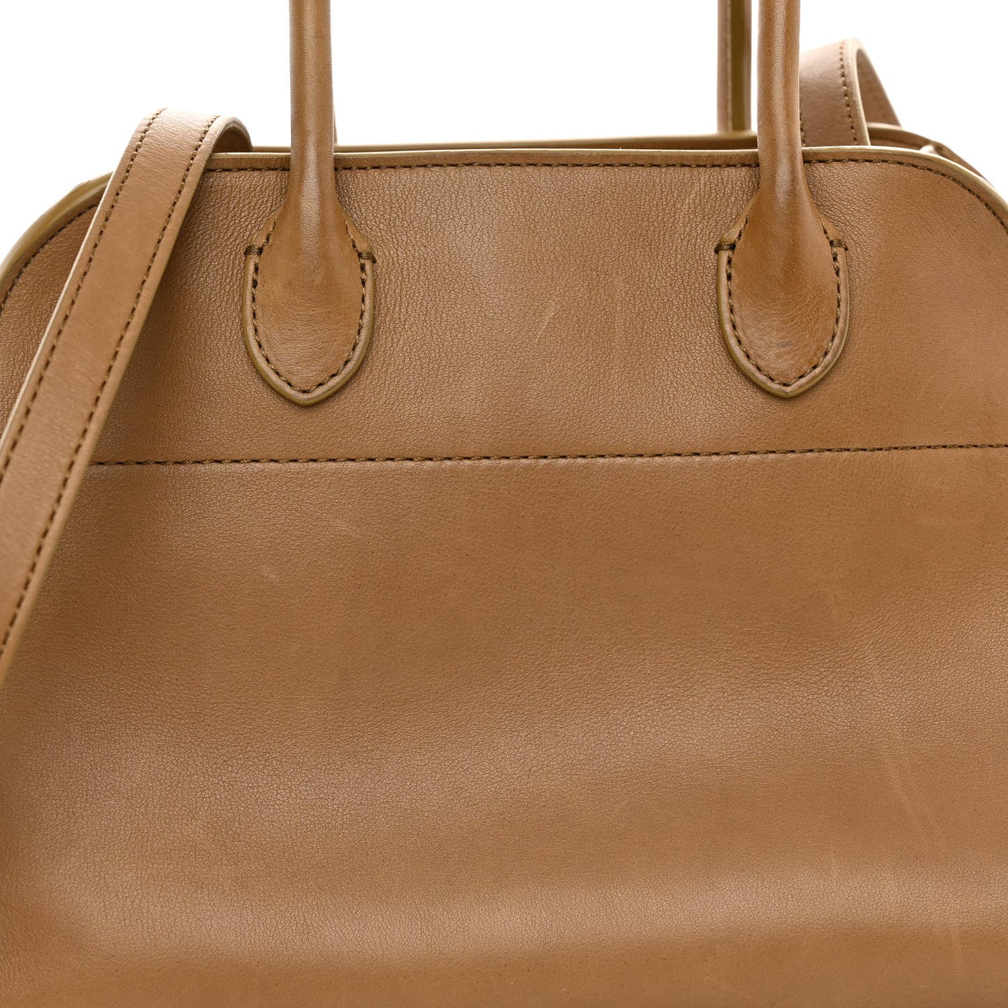 Polished Saddle Calfskin Soft Margaux 10 Bag Muschio