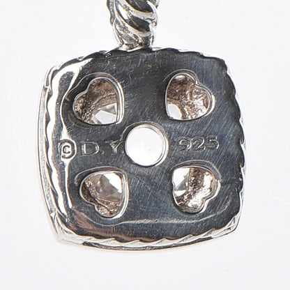 David Yurman Sterling Silver Diamond White Topaz 7mm Petite Albion Pendant Necklace 6 of 6