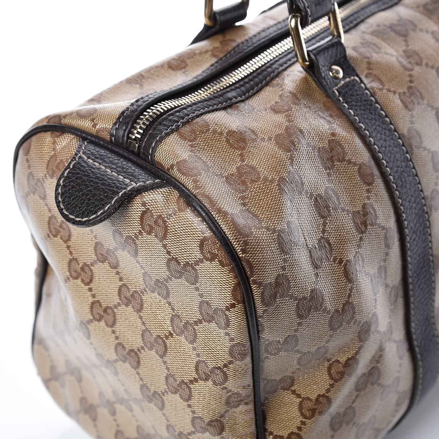 Crystal Monogram Medium Joy Boston Dark Brown