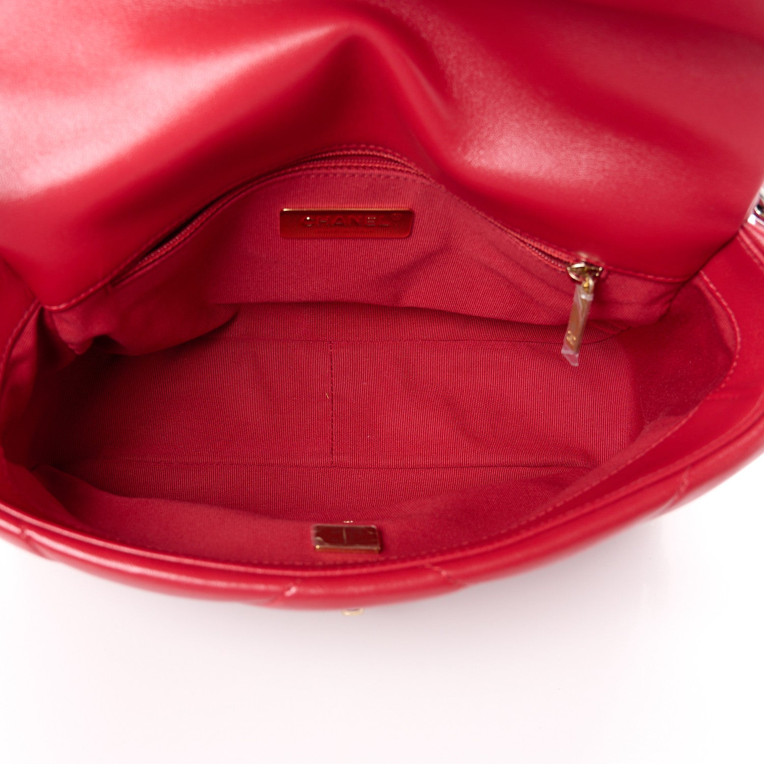 Chanel Goatskin Quilted Medium Chanel 19 Flap Red 5 of 11