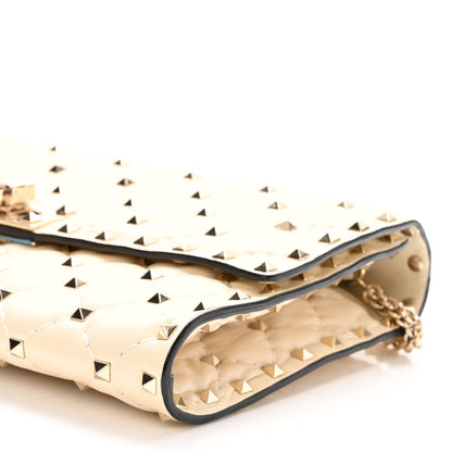 Valentino Garavani Nappa Rockstud Spike Wallet on Chain Light Ivory 9 of 9