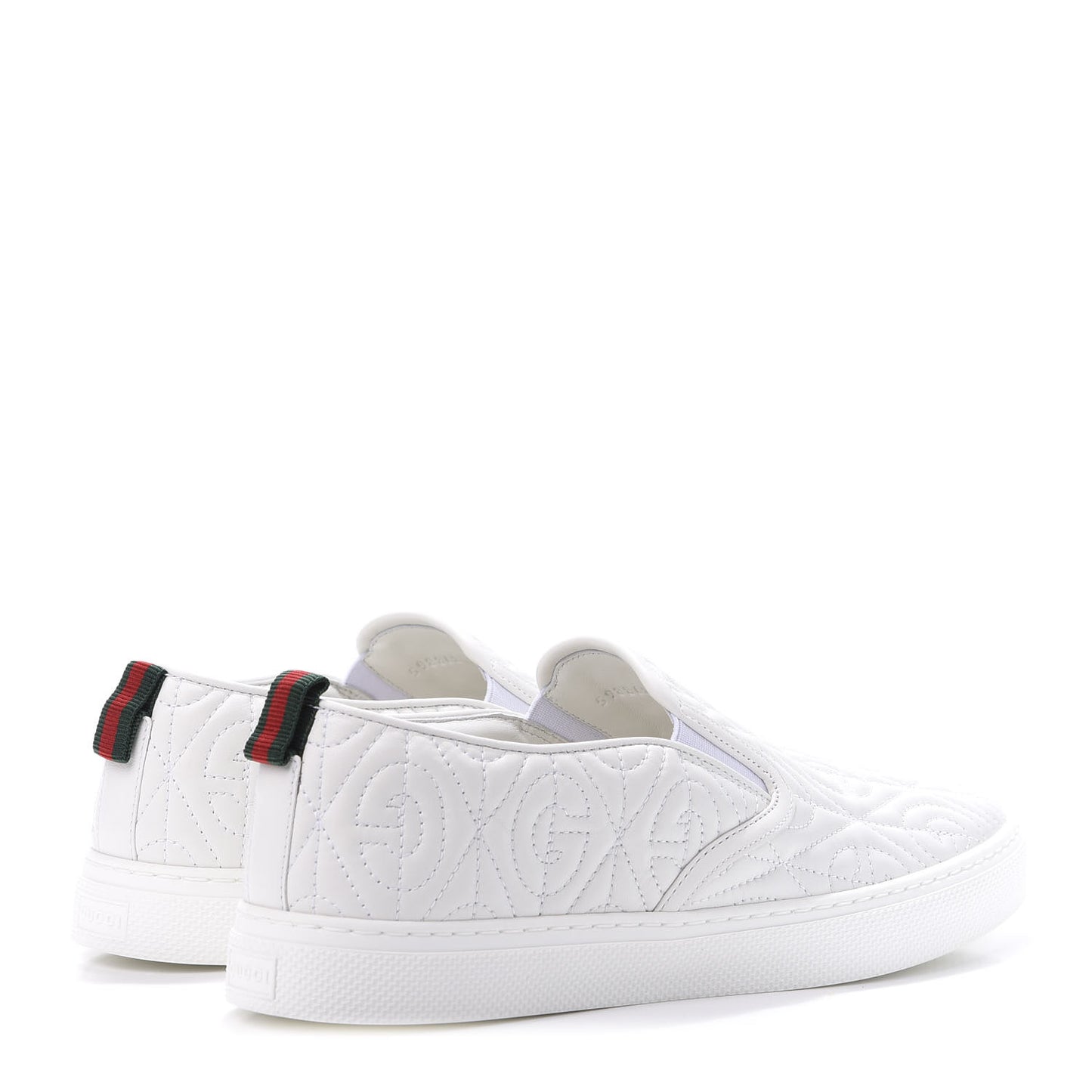 Nappa Web G Rhombus Quilted Mens Slip On Sneakers 7 Great White